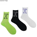 Носки для мальчиков и девочек, дизайнерские модные уличные хлопковые носки в стиле хип-хоп, красные носки с персонажами английского языка - фото