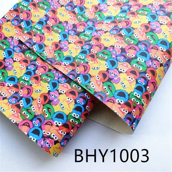 

Free shipping 20*33cm A4 cartoon print synthetic leather fabric for DIY accessories BHY1003