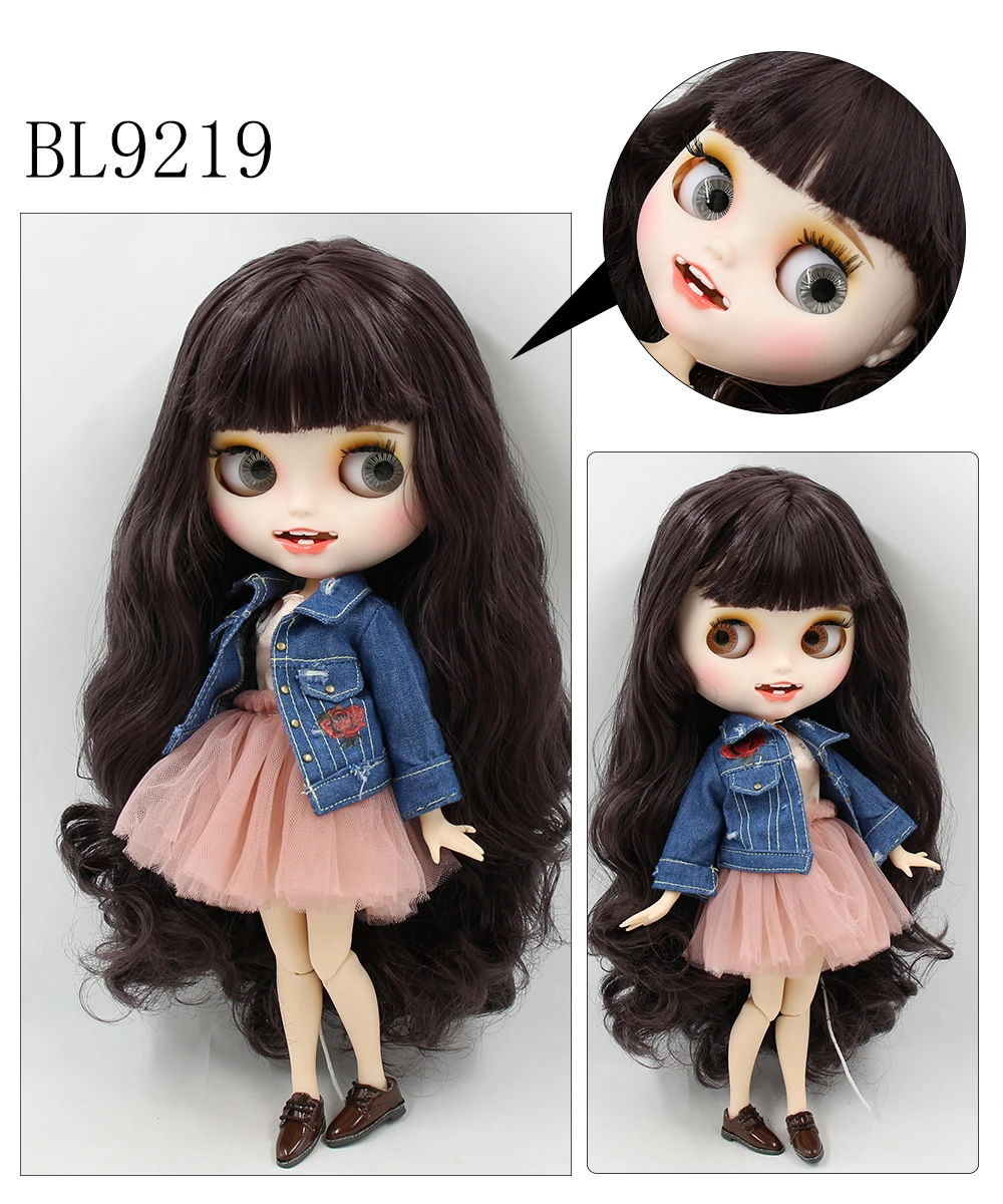 Neo Blythe Doll with Brown Hair, White Skin, Matte Smiling Face & Custom Jointed Body 1