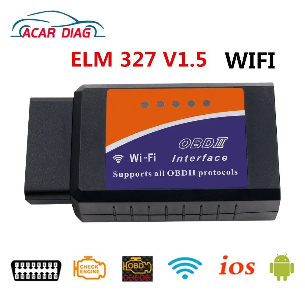 Бесплатная доставка OBD2 WIFI ELM327 V 1 5 сканер для iPhone IOS /Android АВТО OBDII диагностический