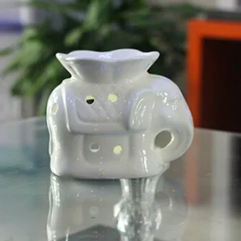 

Elephant Lotus Ceramic Oil Burner Aroma Furnace Candle Hotel Bedroom Home Decoration Ornament Hand Craft Gift