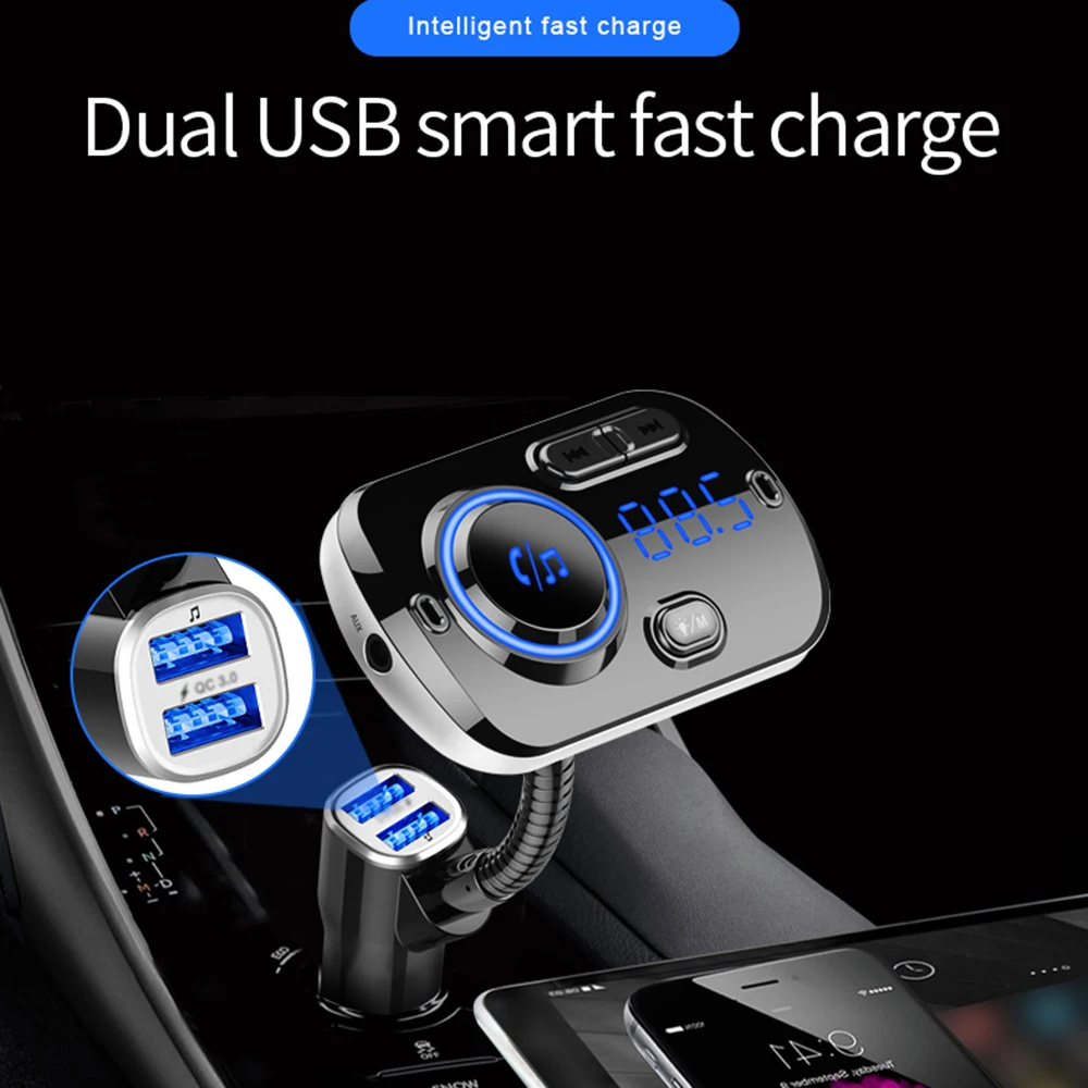 Автомобильное зарядное устройство 12-24 В с BlueTooth, Универсальное автомобильное mp3-плеер, автомобильное зарядное устройство с двумя USB, умное быстрое зарядное устройство, автомобильные аксессуары для автомобиля, грузовика