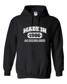 

32nd Birthday Hoodie Made in 1986 Sweatshirt Mens Funny Hoodie XL Black Men Women Hoodie Sweatshirt