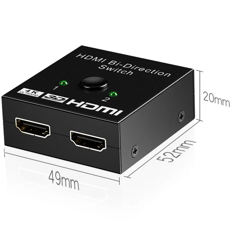 Двухнаправленный HDMI 2,0 кабель переключатель сплиттер концентратор Plug And Play