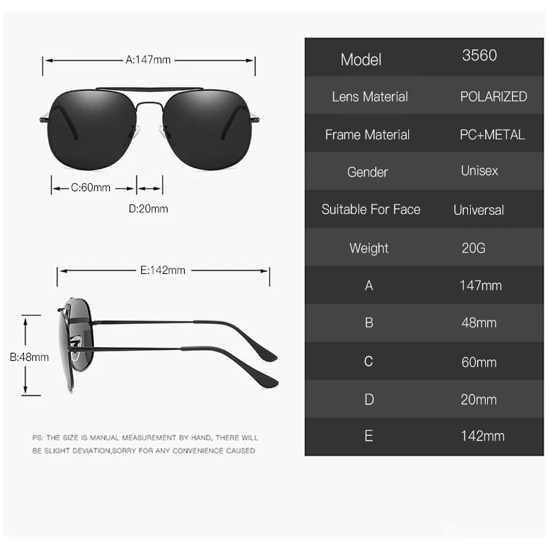 With Case Polaroid Sunglasses Square Vintage Sun Glasses Brand Designer Sunglases Polarized Sunglasses Feminino for Women Men