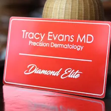 China factory custom metal card electrophoresis big red metal card / business card