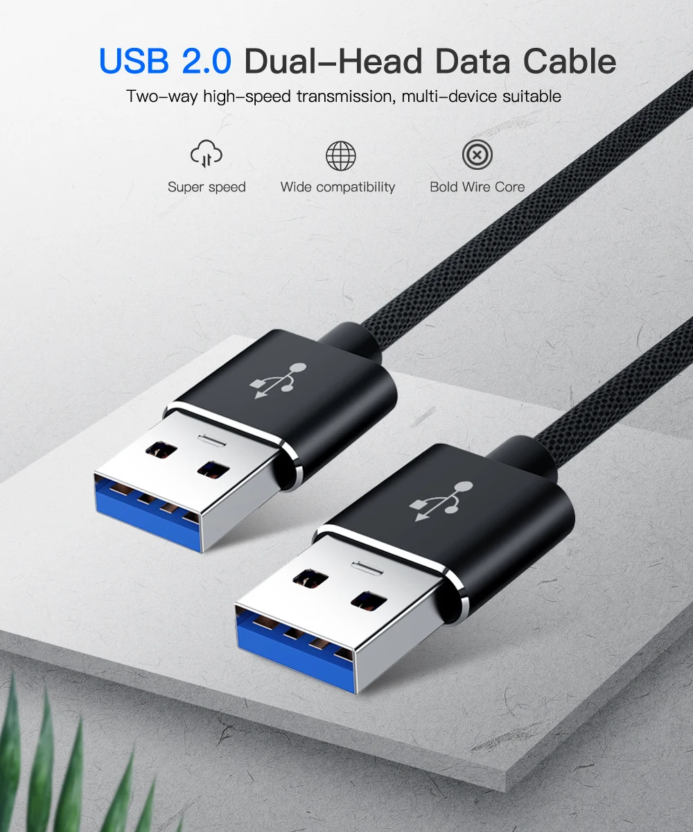 USB2.0 Удлинительный кабель 5 Гбит/с супер Скорость двойной Тип к Тип для передачи данных, кабель, шнур синхронизации для Радиатор USB 2,0 Удлинительный кабель передачи данных