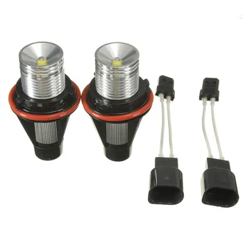 

1 Pair 10W Angel Eyes White LED Halo Ring Light Bulbs For BMW E39 E53 E60 E63 E64 E65 Durable Headlights Waterproof