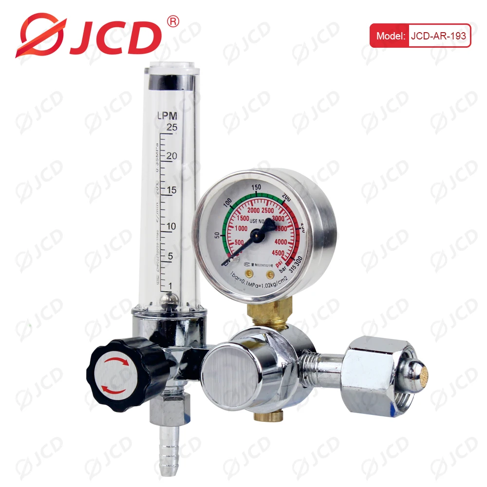 JCD 안전 안정적인 아르곤 조절기 G5/8 0-25Mpa CO2 Mig Tig 유량계 가스 조절기 유량계 용접 용접 게이지 압력 감속기