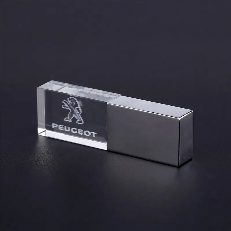 JASTER peugeot crystal+ металлический USB флеш-накопитель, флешка, 4 ГБ, 8 ГБ, 16 ГБ, 32 ГБ, 64 ГБ, 128 ГБ, Внешняя память, u-диск - Цвет: white