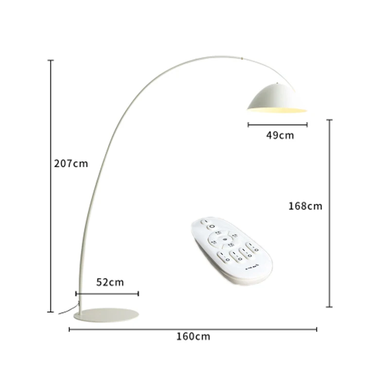 Напольная лампа с дистанционным управлением для скандинавской рыбалки, стоящая лампа для гостиной, светильник для спальни, светильник с регулируемой яркостью, офисный светильник - Цвет абажура: White with RC
