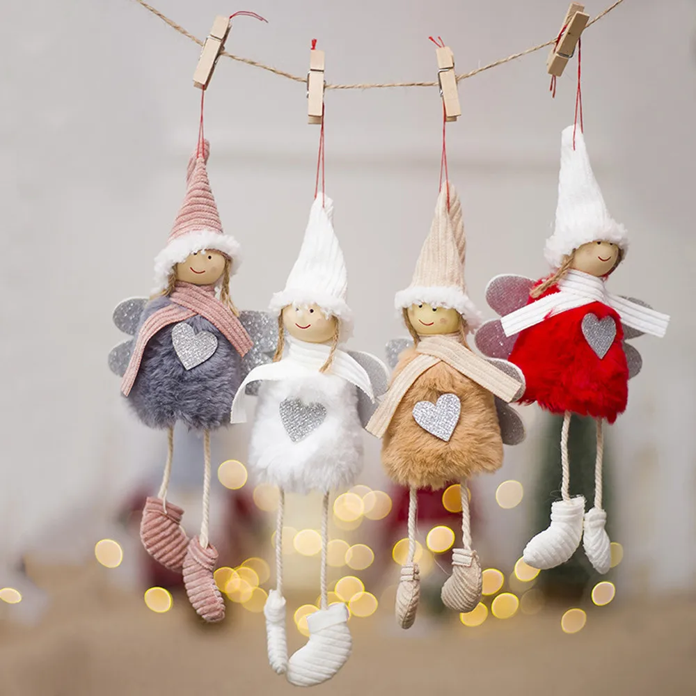 Christmas Plush Doll Ornaments Xmas Tree Hanging Pendant Decor Children Gift Toy 