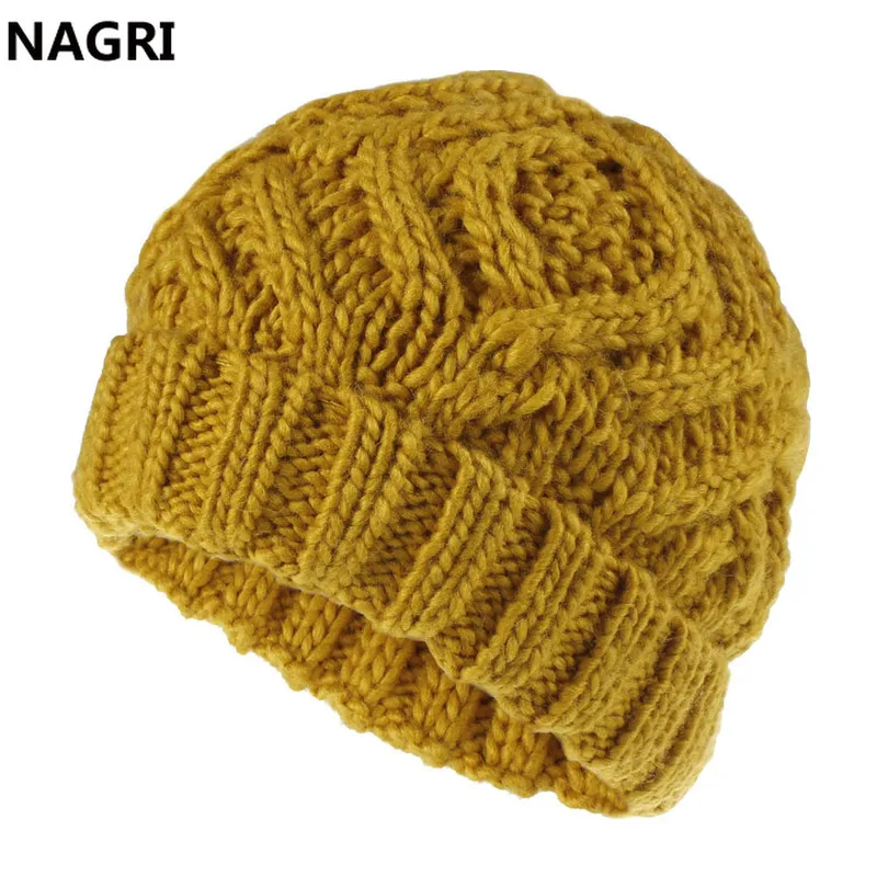 Женские зимние вязаные шапочки Skullies шапки однотонные мягкие шерстяные грубые модные повседневные Осенние Теплые винтажные Стрейчевые шапки