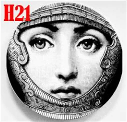21 New Fornasetti Crafts Decoration Ceramic Plates Home Decoration Plate Porcelain Wall Hanging Art Plates 8 Inch Wholesale - Цвет: 21