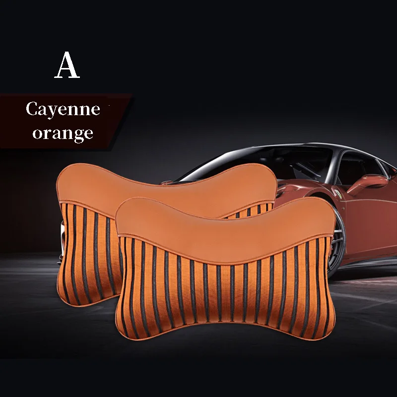 2 шт. кожаный автомобиль Стайлинг сиденье подушка для шеи Поддержка Nissan Qashqai Opel Astra J H G Skoda Octavia A7 2 Volvo XC90 V70 - Цвет: A-brown