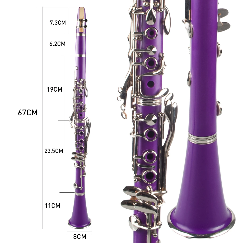 Naomi Professional Falling Tune B 17 ключ кларнет ABS Комплект для кларнета W/кларнет+ тростники+ ремень+ чехол+ компоненты для студента фиолетовый
