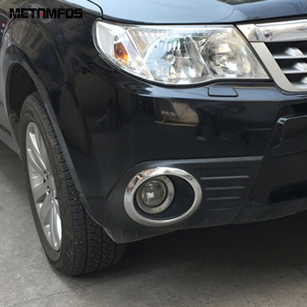 Para Subaru Forester 2009, 2010, 2011, cromo frente niebla embellecedor de cubierta de lámpara antiniebla marco etiqueta accesorios para el coche de estilo|Cubiertas de lámparas| - AliExpress