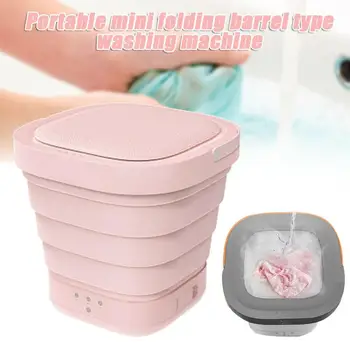 

Portable Mini Folding Clothes Washing Machine Bucket Automatic Home Travel Self-driving Tour Underwear Foldable Washer and Dryer