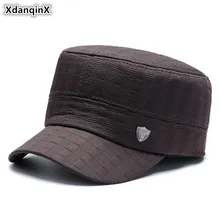 XdanqinX новые зимние мужские теплые зимне наушники шапка армейские военные шапки мужские плоские кепки мужские с регулируемым размером модные брендовые шапки s Dad Hat