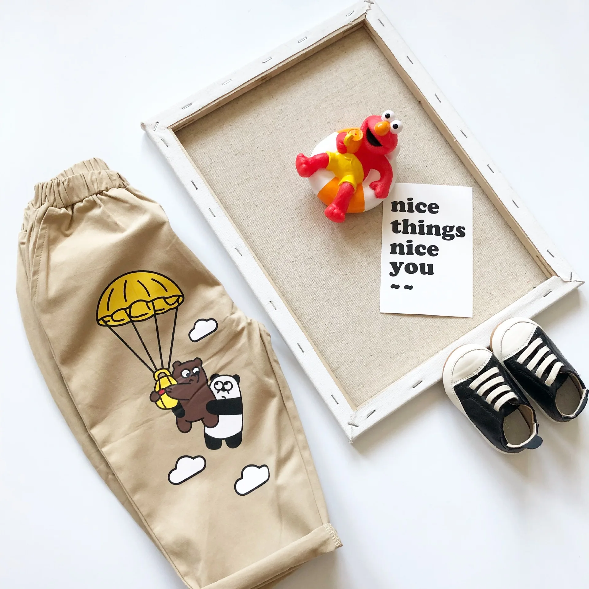 Tonytaobaby/осеннее платье Новые повседневные штаны для маленьких мальчиков и девочек штаны с милыми мультяшными медведями детские штаны из чистого хлопка
