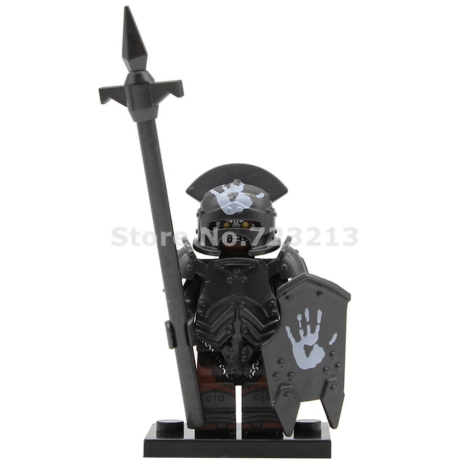 Одиночная Uruk-hai Commander фигурка Archer Army с доспехами меч Rider стрелок берсеркер строительные блоки набор блоков, игрушки - Цвет: Uruk-hai infantry