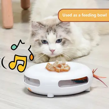 

New Electric Cat Toy Smart Teasing Cat Stick Crazy Game Spinning Turntable Cat Catching Mouse Donut Automatic Turntable Cat Toy