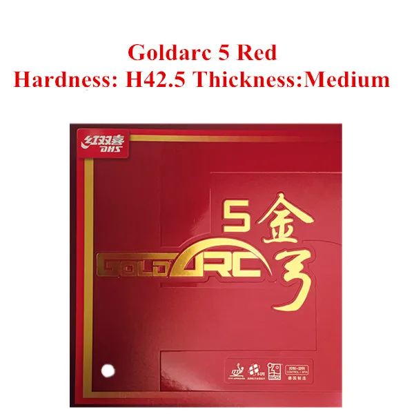 Red H42.5 Medium DHS GoldArc 5 настольный теннис резиновый с бугорками пинг-понг Германия резиновый с губкой ITTF утвержден - Цвет: Red H42.5 Medium
