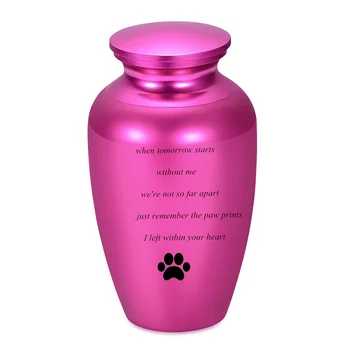 

IJU051 Aluminum Cans Cremation Pet Ashes Holder Memorial Container Jar Customizable Simple Patterns and Word
