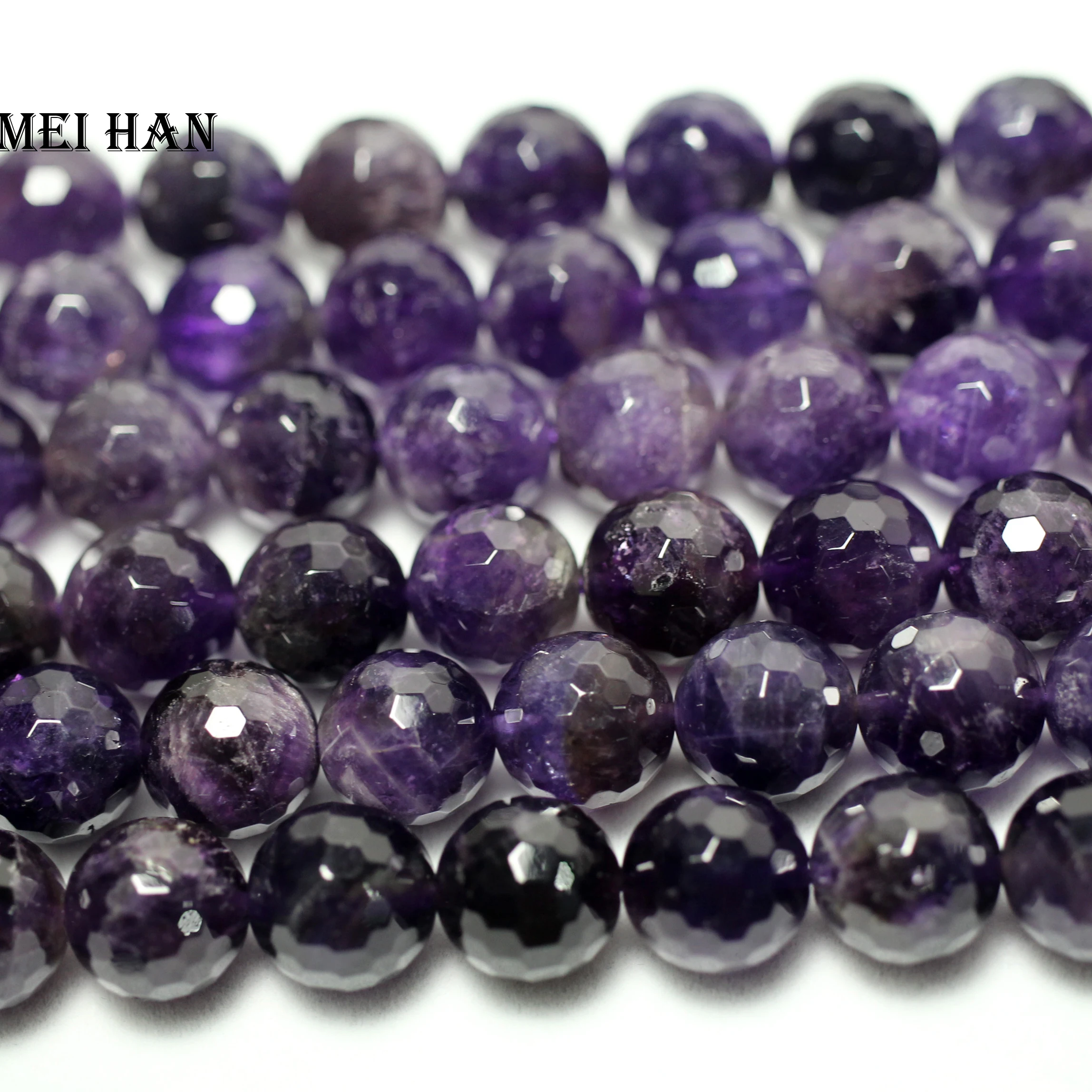 

Meihan wholesale natural 12mm faceted round amethystt quartz loose stone beads for jewelry making diy design