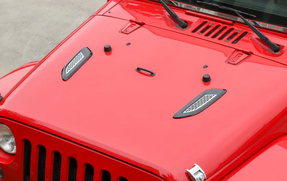 Крышка на выходе вентиляционные Декоративные наклейки для Jeep Wrangler JK 2007- автомобильные Внешние аксессуары ABS серебристый черный 2 шт Автомобильный Стайлинг