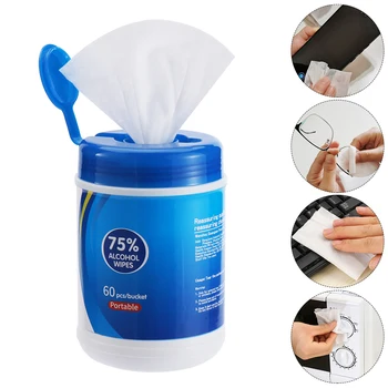 

60Pcs/Box 75% Alcohol Wipes Bactericidal Disinfectant Wipe 100*150mm Sanitizer Pads Cleaning Tissue Sanitising Wet Pads