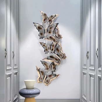 

Creative Butterfly 3D Stereo Wall Hanging Home Decorative New Chinese Wrought Iron Crafts Background Decoration Ornaments R4328