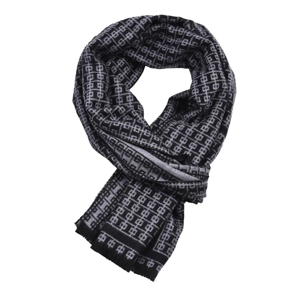 Winter Men's Double-sided Thick Warm Scarves Korean Fringe Cotton Neckwear Men Knit Big Long Shawl Wraps 180x30cm