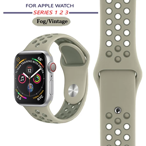 45-Fog Vintage Ремешок для спортивных часов для apple watch band 42 мм/38 мм apple watch 4 3 2 band iwatch band 44 мм/40 мм браслет ремень часы аксессуары - Цвет ремешка: 45-Fog Vintage