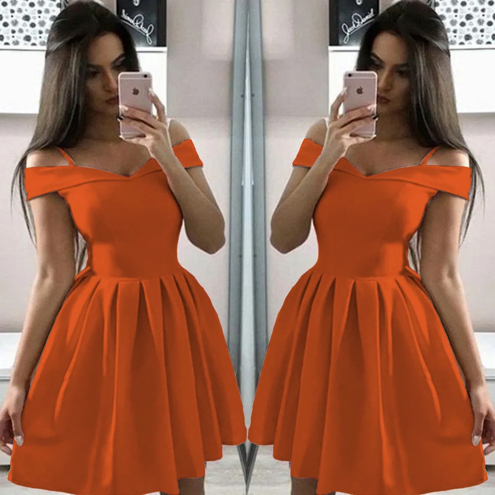 Women Summer Dress Plus Size Solid Color Short Sleeve Female Casual High Waist Oversize Mini Dresses Clothes vestidos S-3XL