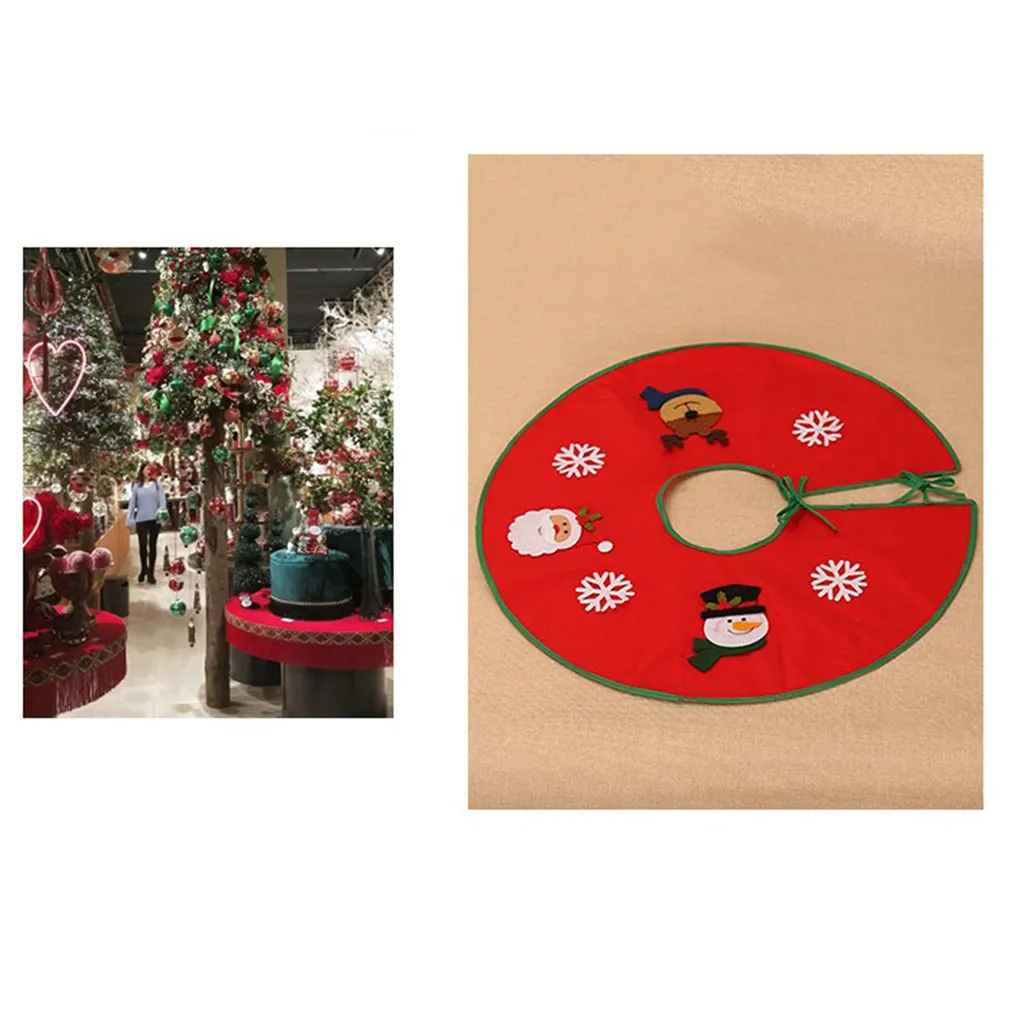 Tree Apron Santa Applique Non-Woven Christmas Tree Decoration 70CM christmas decorations for home