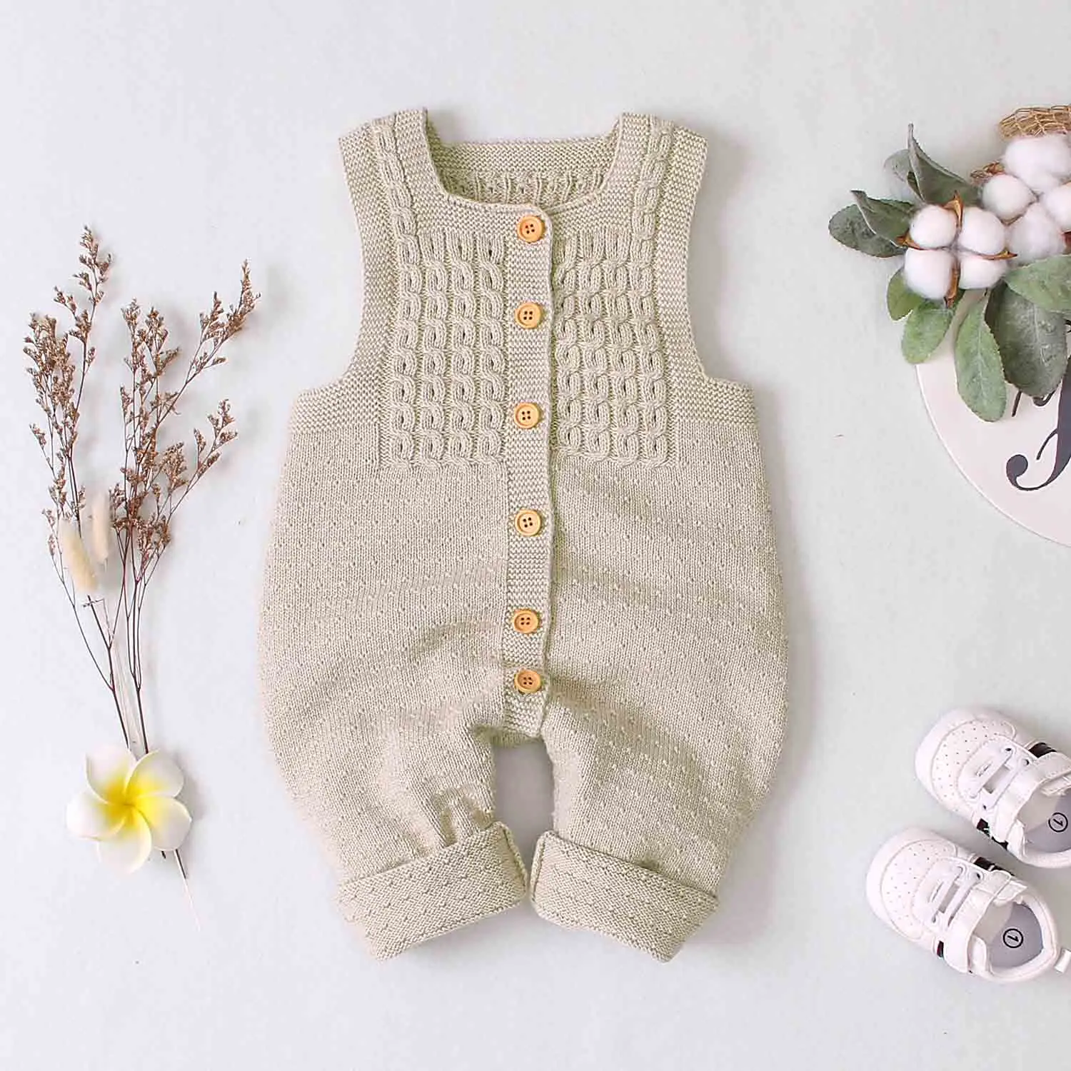 Baby Romper Newborn Sleeveless Jumpsuits Pajamas Autumn Candy Color Toddler Knitted Overalls One Piece Infant Boys Girls Clothes