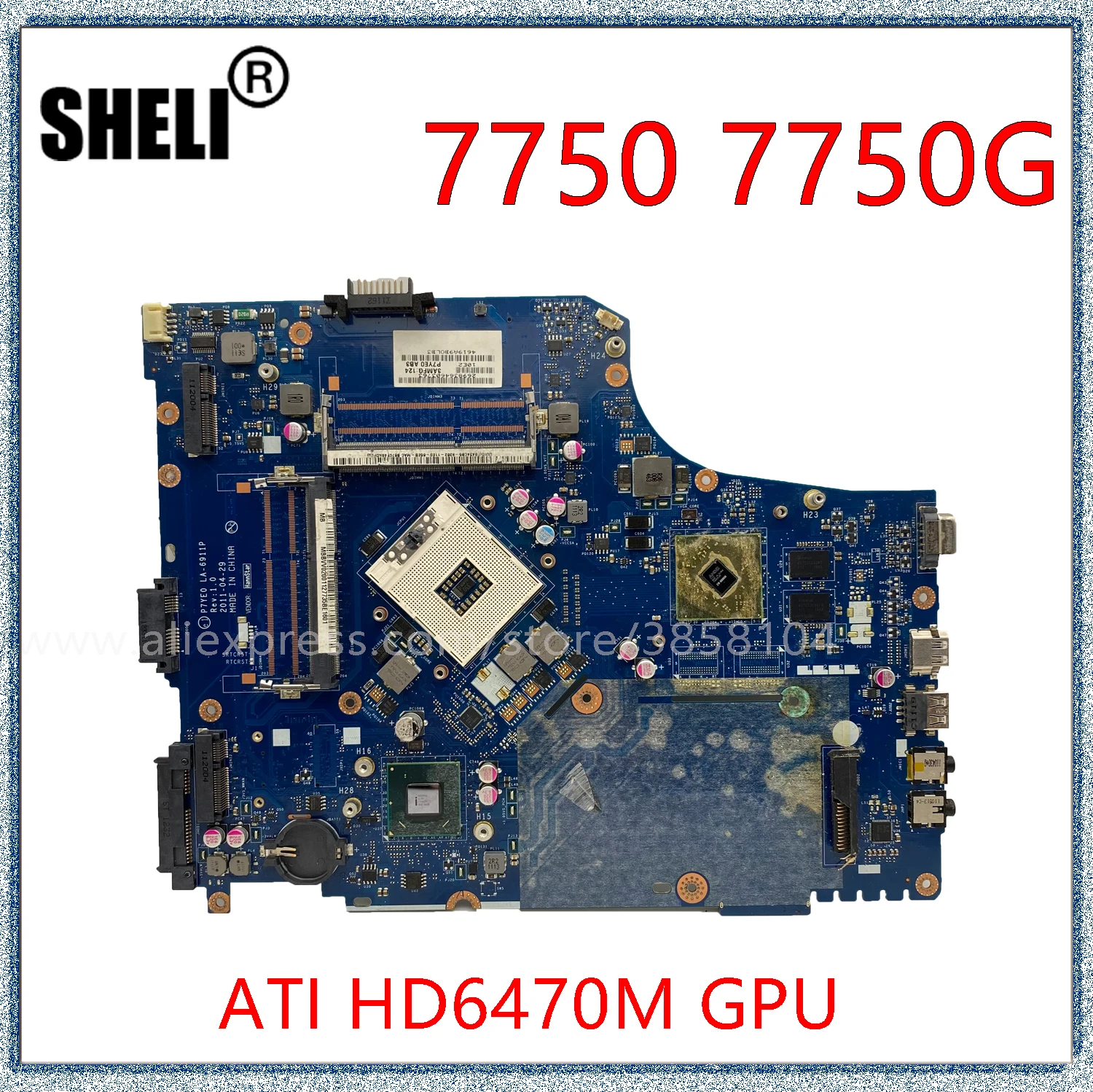 SHELI для ноутбука Acer Aspire 7750 7750G материнская плата портативного компьютера с HD6470M GPU