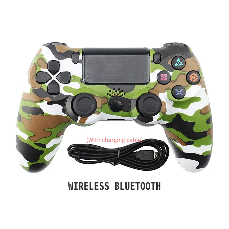 Данных лягушка Bluetooth Беспроводной игрового контроллера геймпад для PS4 контроллер для Playstation 4 Dualshock 4 двойной вибрации джойстика геймпад - Цвет: Green camo wireless