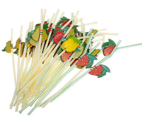 

Bar Party Decoration/Artistic Straw/Fruit Latte Art Disposable Straws/Modeling Straw