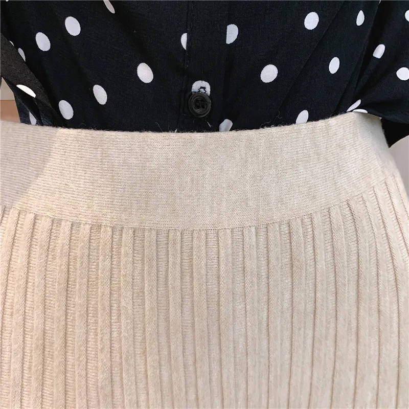 Faldas mujer moda макси с высокой талией зимние юбки для женщин трикотажные юбки jupe longue Осенние Теплые женские длинные юбки