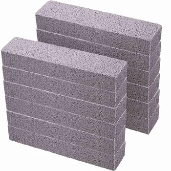 

12 Pieces Pumice Stones for Cleaning Pumice Scouring Pad Grey Pumice Stick Cleaner for Removing Toilet Bowl Ring Bath Household