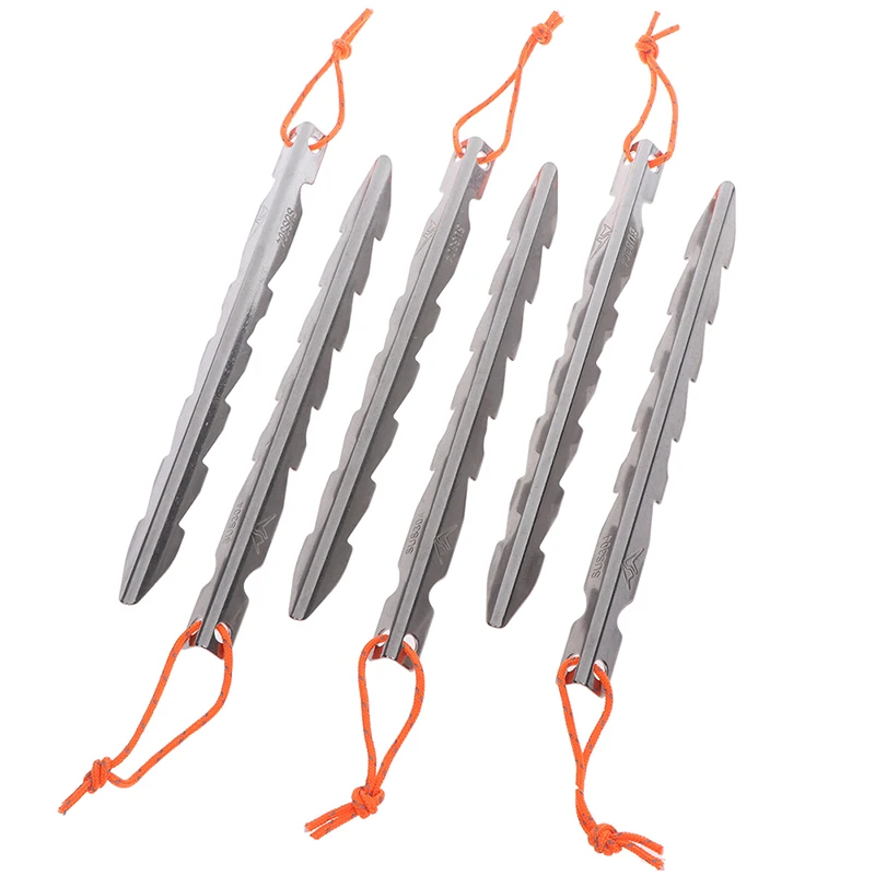 6pcs stainless steel Tent Peg Wide Stakes Nails Outdoor Camping tent nail Accessories Tent stake