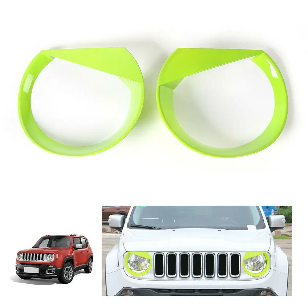 Зеленый стиль Angry Bird Bezels фары переднего света Накладка для Jeep Renegade