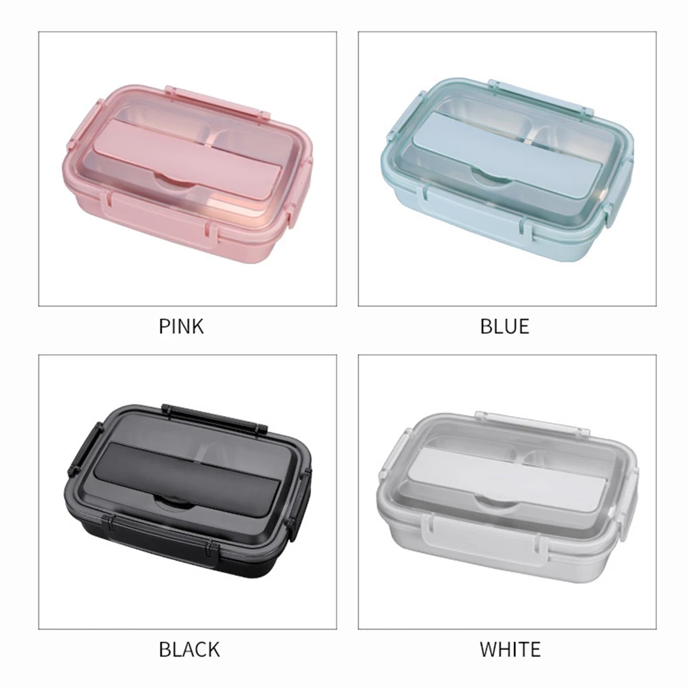 Контейнер для обедов из нержавеющей стали, коробка для закусок Bento, Студенческая изоляция для взрослых, герметичный контейнер для хранения еды с палочками для еды, ложка