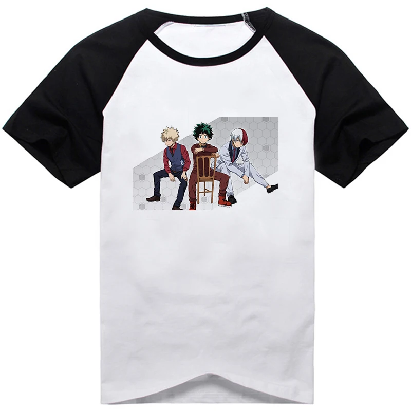 Аниме «Мой герой», футболка для косплея, Midoriya Izuku Bakugo Katsuki deku, мужская и женская Повседневная футболка с коротким рукавом и принтом