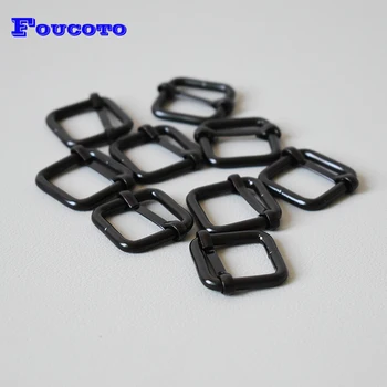 

20Pcs/Lot Silver Adjustable Metal Slide Buckle Assorted Kit Rectangle Tri-Glides Movable Roller Pin Dog Collar Accessories 20mm