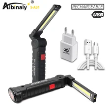 Lampe de travail LED multifonction, Rechargeable, avec aimant arrière, 5 Modes de fonctionnement, adaptée à de multiples scénarios