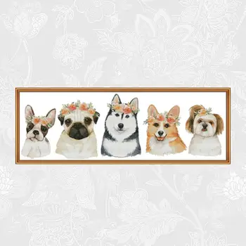 

Taking pictures for dogs Chinese Embroidery kits Cross Stitch Printed Canvas 11CT 14CT DIY Handmade Needlework Cross-stitch Sets