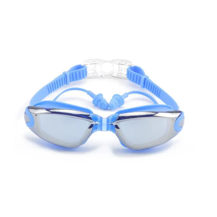 

Goggles Manufacturers Direct Selling Summer Adult Swimming Comes with Earplug Adjustable Mirror Belt High-definition Anti-fog El